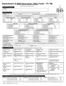 Department of DOC-Farm Acct[removed]Facts – FY ’08 http://www.doc.state.ia.us/ General Information Address: