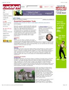 CADALYST - AEC Tools[removed]:14 PM Essential Presentation Tools Hardware and software you need to create digital multimedia presentations.