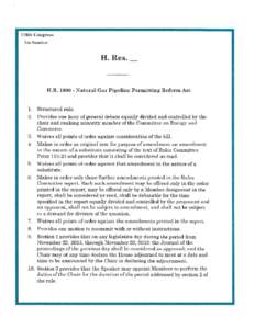 113th Congress 1st Session H. Res.  H.R[removed]Natural Gas Pipeline Permitting Reform Act