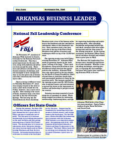 FALL ISSUE  NOVEMBER 8TH, 2006 ARKANSAS BUSINESS LEADER National Fall Leadership Conference