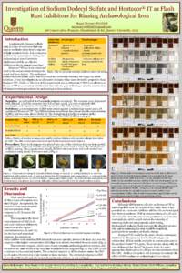 ® Hostacor Investigation of Sodium Dodecyl Sulfate and IT as Flash Rust Inhibitors for Rinsing Archaeological Iron