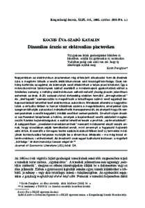 Közgazdasági Szemle, XLIX. évf., 2002. október (858–874. o.)  KOCSIS ÉVA–SZABÓ KATALIN