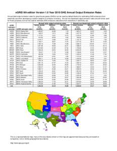 eGRID 9th edition Version 1.0 GHG Annual Output Emission Rates for year 2010 data