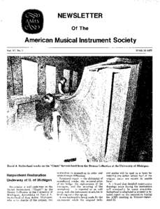 NEWSLETTER Of The American Musical Instrument Society Vol. VI, No.1