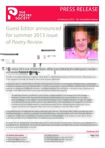 Literature / Poetry / British literature / British poetry / Ezra Pound / Poetry Review / Patrick McGuinness / Lynette Roberts / Geoffrey Dearmer Award