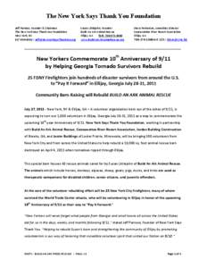 The New York Says Thank You Foundation Jeff Parness, Founder & Chairman The New York Says Thank You Foundation New York, NY[removed]removed]
