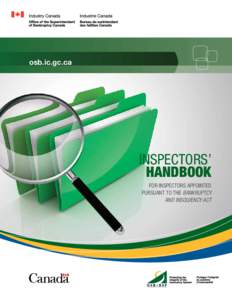 osb.ic.gc.ca  Inspectors’ Handbook For inspectors appointed pursuant to the Bankruptcy