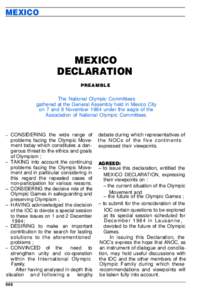 Mexico declaration, preamble.