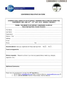 Submit by Email  Print Form CONFERENCE REGISTRATION FORM