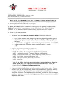 HILTON CADETS Sportsmanship… Be a Cadet Fan! Michael P. Giruzzi, Athletic Director Hilton High School * 400 East Avenue * Hilton, NY[removed]Office[removed]ext[removed]Fax[removed]