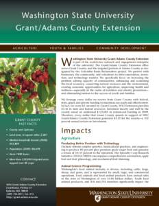 Washington State University Grant/Adams County Extension Agriculture Youth & Families
