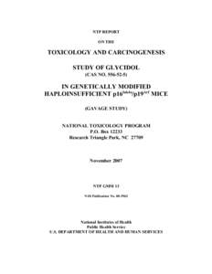 National Toxicology Program / Glycidol / Medicine / Carcinogen / Carcinogenesis