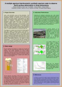 A multiple aperture interferometric synthetic aperture radar to observe Earth surface deformation in three dimensions Andrew Shepherd1, David Hall2, Tim Wright1, Howard Zebker3, Robert Cullen4 1University of Leeds, 2Astr
