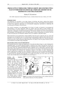 102  Regolith 2005 – Ten Years of CRC LEME FROM LITTLE THINGS BIG THINGS GROW: RECONSTRUCTING PAST ENVIRONMENTS FROM QUATERNARY DESERT DUNE