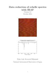 Data reduction of echelle spectra with IRAF Version 1.2 October[removed]Wako Aoki, Krzysztof Helminiak