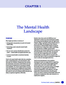 CHAPTER 1  The Mental Health Landscape PURPOSE