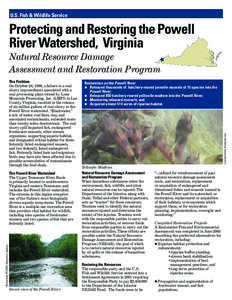 U.S. Fish & Wildlife Service  Protecting and Restoring the Powell River Watershed, Virginia Natural Resource Damage Assessment and Restoration Program