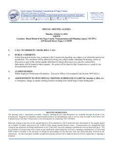 Local Agency Formation Commission of Napa County Subdivision of the State of California We Manage Government Boundaries, Evaluate Municipal Services, and Protect Agriculture Brian J. Kelly, Chair Joan Bennett, Vice Chair