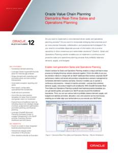 Oracle Demantra Real Time Sales and Operations Planning Data Sheet