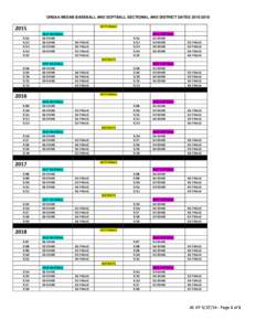 OHSAA NEDAB BASEBALL AND SOFTBALL SECTIONAL AND DISTRICT DATES[removed]SECTIONALS[removed]