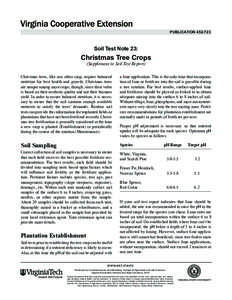 publication[removed]Soil Test Note 23: Christmas Tree Crops (Supplement to Soil Test Report)