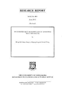 THRESHOLD HETEROSCEDASTICITY  1 On Conditionally Heteroscedastic AR Models with Thresholds Kung-Sik Chan, Dong Li, Shiqing Ling and Howell Tong