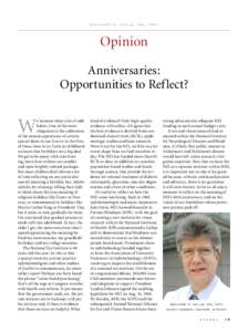 richard p. mills, md, mph  Opinion Anniversaries: Opportunities to Reflect?