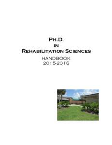 Ph.D. in Rehabilitation Sciences HANDBOOK