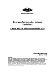 Northern Australia / Electrical engineering / Monopoly / Electromagnetism / Electric power transmission systems / Barron Gorge Hydroelectric Power Station / Woree /  Queensland / Electric power transmission / Electrical grid / Cairns / Far North Queensland / Geography of Australia