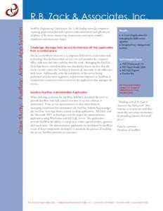 Case Study: FuelTrac Admin App System  R.B. Zack & Associates, Inc. SunWest Engineering Constructors, Inc. is the leading source for companies requiring professional fuel tank expertise with commitment and efficiency in 