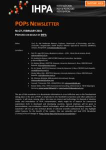 SUPPORT IHPA  ,M POPS NEWSLETTER NO 27, FEBRUARY 2015 PREPARED ON BEHALF OF IHPA