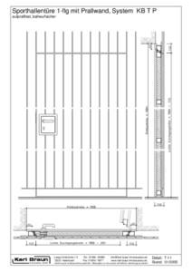 Sporthallentüre 1-flg mit Prallwand, System KB T P aufprallfest, ballwurfsicher