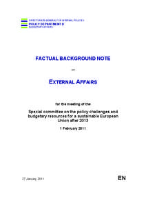 DIRECTORATE-GENERAL FOR INTERNAL POLICIES  POLICY DEPARTMENT D BUDGETARY AFFAIRS  FACTUAL BACKGROUND NOTE
