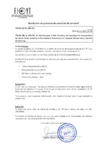 Referencia: EMP14‐15  Un  Técnico  para  la  Red  Temática  de  Investigación  Cooperativa  en  Salud  (Área  temática Enfermedades Renales) en el Hospital Universitario Central de Asturias