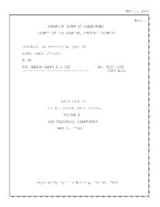 Hay 17, 2005 Page 1 SUPERIOR COURT OF CALIFORNIA COUNTY OF LOS ANGELES, CENTRAL DISTRICT  Coordination Proceedings Special