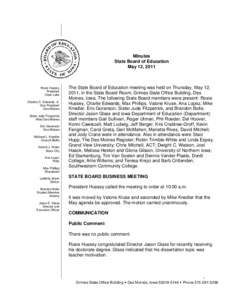 h  Minutes State Board of Education May 12, 2011