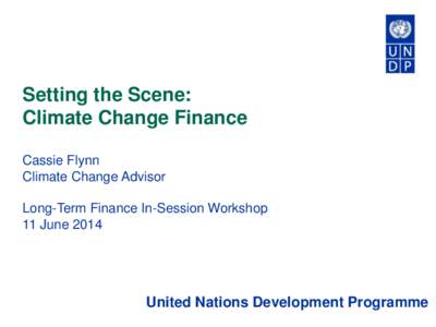 Setting the Scene: Climate Change Finance Cassie Flynn Climate Change Advisor Long-Term Finance In-Session Workshop 11 June 2014