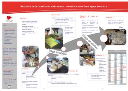 Fabriquer fromages Parcours dedes formation en en