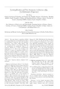 Lectotypification and New Synonymy in Quercus subg. Cyclobalanopsis (Fagaceae) Min Deng