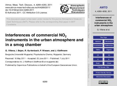 Atmospheric Measurement Techniques Discussions  Received: 16 May 2011 – Accepted: 23 June 2011 – Published: 7 July 2011