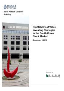    Value Partners Center for Investing  Profitability of Value