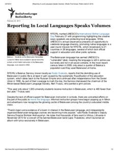[removed]Reporting In Local Languages Speaks Volumes] - [Radio Free Europe / Radio Liberty © 2014] February 25, 2014