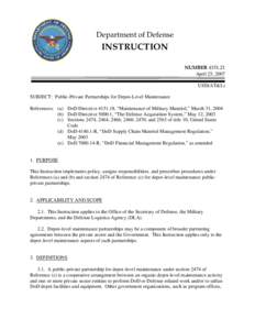 DoD Instruction[removed], April 25, 2007