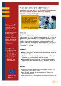 EuropeAid  Atención sanitaria y formación Mejorar el nivel de vida de las personas con problemas de visión y sin recursos en Chihuahua (México)  Programa de Visión Restringida 