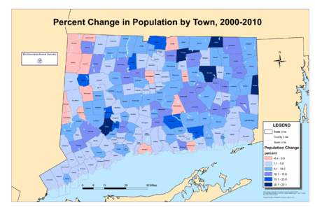 Percent Change in Population by Town, [removed]North Canaan Hartland Colebrook