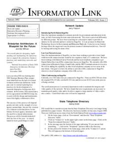 INFORMATION LINK January 2002 INSIDE THIS ISSUE[removed]Network Update ................................... 1 Enterprise Resource Planning[removed] Software Development News[removed]3