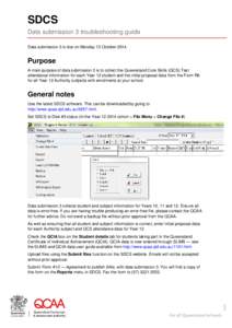 SDCS Data submission 3 troubleshooting guide