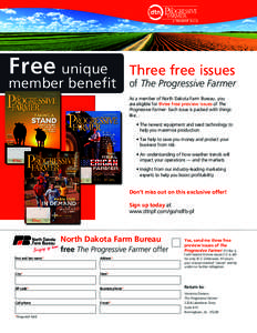 Free unique  member benefit Three free issues