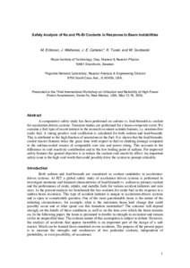 Safety Analysis of Na and Pb/Bi Coolants in Response to Beam Instabilitites