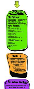 Old School  Old Style Light 4 Guinness 16oz 7 Old Milwaukee 4 Hamm’s 5 Miller High Life 5 Tiger 16oz 7 Modelo Especial 5 Stiegl Radler